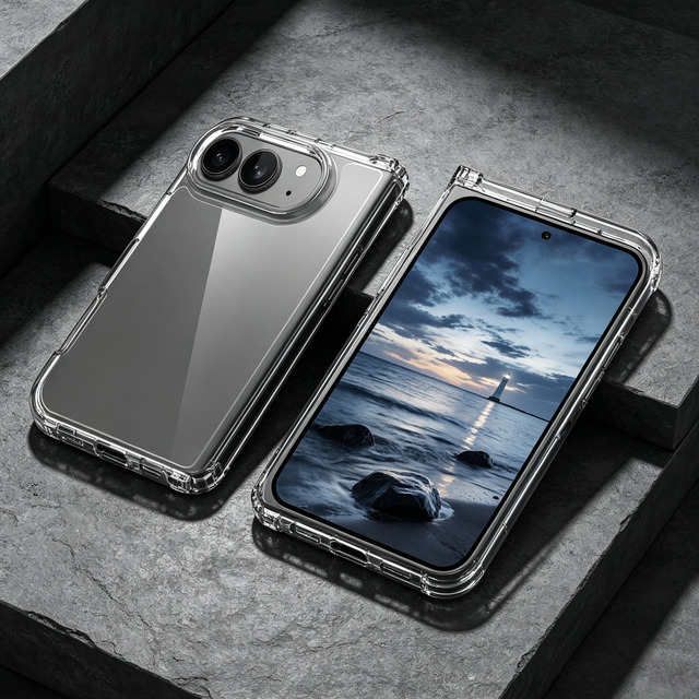 Laudtec Crystal Anti-scratch Clear Case for iPhone 18 Duo Anti-Yellowing TPU PC 2-in-1 Hard Back Shockproof Protective Cover