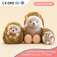 Peluche personnalisée hérisson moelleux, jouet en peluche doux au toucher pour enfants, vente en gros pour boutiques de cadeaux