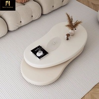Table basse de forme irrégulière blanche minimaliste nordique, table basse créative en forme de nuage de style japonais Wabi Sabi