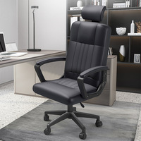 Chaise de bureau en cuir, chaise d'ordinateur, chaise de conférence à domicile, confortable pour une utilisation prolongée, base 5 étoiles, design moderne