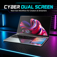 Ordinateur portable double écran personnalisé 15,6'' + 7'' IPS, clavier anglais, Intel Celeron N5095 2,5 GHz, Windows 10, 6 Go + 256 Go, pour les professionnels