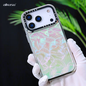 Coque de téléphone Aikusu holographique électroplaquée, effet arc-en-ciel brillant et changeant de couleur pour iPhone 17 16 15 14 13 Air Plus Pro Max - Product Image 5
