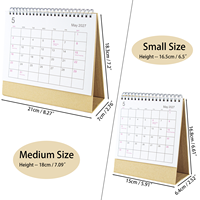 Calendrier de bureau sur pied 2027 AXE WOODZ, calendrier de table à feuilles mobiles, calendrier mensuel en papier relié par spirale, pour l'école, le bureau, la maison