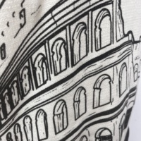 Pull en tricot de coton acrylique avec imprimé et broderie Colisée de Rome, unisexe, col rond ample, personnalisable avec logo, ODM, vente en gros automne