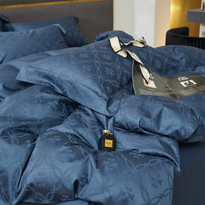 Op Maat Gemaakte Hotel Beddengoed Sets Wassen Zijde Jacquard Katoenen Kleuren Hotel Laken Flat Laken Hoeslaken Met Kussensloop - Product Image 3