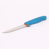 Couteau utilitaire à code couleur en gros d'usine, lame tranchante en acier inoxydable, manche antidérapant en PP bleu, couteau d'office de cuisine
