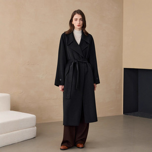 <span class=keywords><strong>Manteau</strong></span> en laine pour <span class=keywords><strong>femme</strong></span> avec Trench en cachemire double face <span class=keywords><strong>Manteau</strong></span> long en cachemire pur avec <span class=keywords><strong>ceinture</strong></span> en laine - Product Image 2