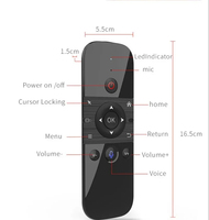 Mouse Udara Suara 2.4GHz, Keyboard Mini Nirkabel, Remote Control Isi Ulang, Pembelajaran IR untuk Android TV Box, Smart TV, PC Windows