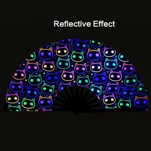 พัดมือพลาสติกใสแบบพับได้ พิมพ์ลายเห็ดสะท้อนแสง UV ขนาดใหญ่ รับผลิตตามสั่ง พิมพ์โลโก้ได้ ขายส่ง - Product Image 3