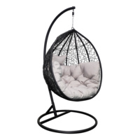 Fauteuil suspendu douillet et rembourré, balançoire nid d'oiseau, chaise portable avec cadre antirouille pour jardin, patio, balcon, relaxation