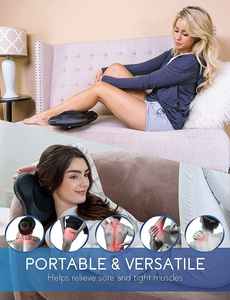 Home <b>Shiatsu</b> <b>Neck</b> Back <b>Massager</b> Deep Tissue Kneading Electric Vibrator Infrared Massage Pillow Heat Timing Control Gift Box - Product Image 6