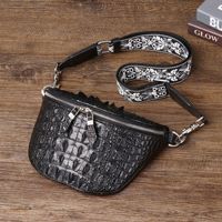 Tas pinggang pria bermotif buaya baru, tas selempang kecil klasik dan bergaya, tas pinggang kecil trendi untuk luar ruangan, tas penyimpanan.