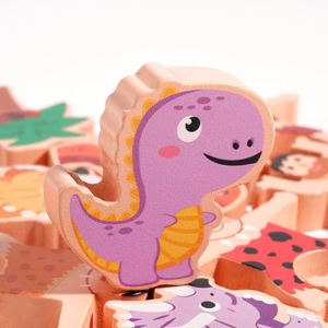 Rompecabezas para niños y bebés, juguetes Montessori para niños y niñas, regalos de cumpleaños y Navidad, bloques de animales de madera, juego de competición de equilibrio y apilamiento - Product Image 5