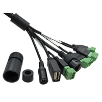 Arnés de cableado de cámara IP CCTV impermeable de 450mm de alta calidad Conductor de cobre estañado aislado de PVC negro para vigilancia