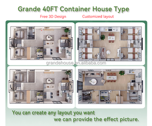 Dễ dàng cài đặt 2 3 4 phòng ngủ prefab di động di động 40ft mở rộng container nhà với cách nhiệt tốt - Product Image 5