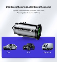 Chargeur de voiture intelligent mini double port avec adaptateur secteur pour téléphone, sortie 30W PD 20W USB Type C, charge rapide pour appareil photo, chargeur de voiture