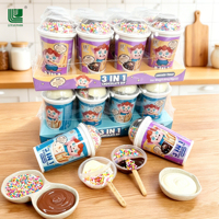 Biskuit Cup Isi Selai Cokelat Padat Manis Kustom Grosir dengan Permen Biru, Umur Simpan 12 Bulan