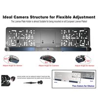 Capteur de stationnement sans fil cadre de licence européenne 5 pouces 720P AHD Camara Para Auto Car Reverse Monitor Solar Backup Camera Kit
