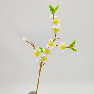 Venta caliente Crochet pera flor Crochet melocotón flor hecha a mano Flor <span class=keywords><strong>de</strong></span> <span class=keywords><strong>punto</strong></span> Crochet invierno jazmín ramo flor - Product Image 4