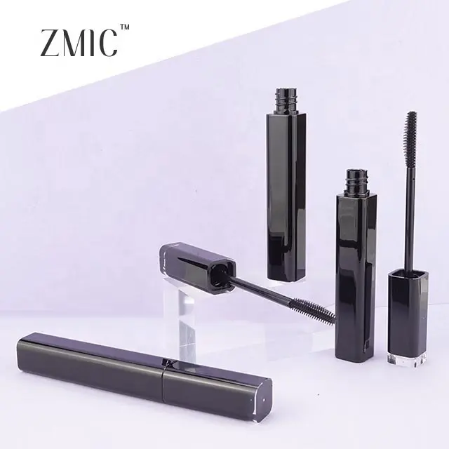 High-grade solid black mascara tube empty bottle cosmetic packaging material square broken hair magic tie tube