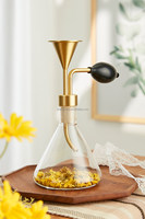 Bouteille de parfum en verre pour SPA, instrument aromatique en laiton pour huiles essentielles, senteur grains de café, bouteille dorée