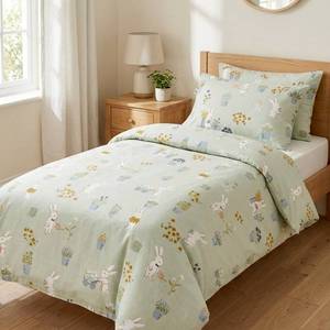 Drap-housse en Lyocell 40S doux pour la peau, motif lapin de dessin animé pour enfants, naturellement frais et respirant, literie domestique pour l'exportation - Product Image 4