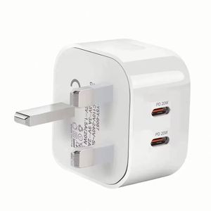 <b>Universal</b> UK 40w USB Ports QC 3.0 Type c PD Wall Charger Dual Port USB Fast Wall Charger for Mobile Device <b>Adapter</b> - Product Image 1