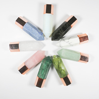 Bouteille à rouler en cristal de rose avec pierres précieuses naturelles uniques Bouteille d'huile essentielle à rouleau facile à transporter