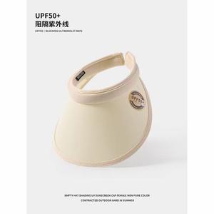 Visera de Sol para Mujer, Estilo Coreano, Protección UV, Ala Ancha, Sombrero de Verano para Exteriores, Azul Marino, Negro, Beige, Material PC - Product Image 5