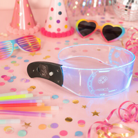 Lunettes LED néon lumineuses, lunettes de soleil technologiques cyberpunk de science-fiction pour les soirées EDM, les festivals de musique, les bars, les fêtes de Noël, lunettes lumineuses