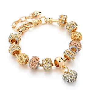 2022 New Arrival Best Selling 18k Gold Austrian Crystal Rhinestone Heart Sublimation Bracelet