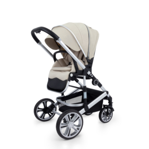 Poussette bébé en <span class=keywords><strong>lin</strong></span> de luxe 3 en 1, cadre en acier inoxydable, design portable facile à plier, grandes roues inversées pour les enfants de 0 à 3 ans - Product Image 4