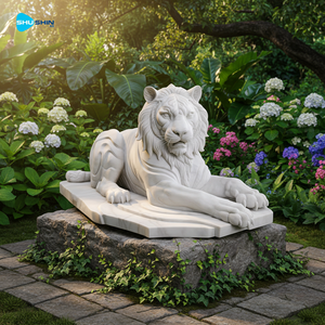 Estatua de Tigre Acostado en Mármol para Jardín Exterior, Villa, Templo e Iglesia - Diseño Europeo de Gran Tamaño, Hecho a Mano y Personalizable - Product Image 3