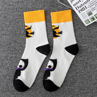 Vente en gros de chaussettes d'Halloween en coton citrouilles amusantes pour hommes et femmes