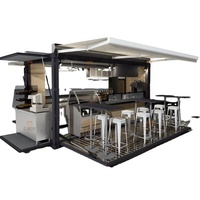 Restaurant modulaire de luxe en conteneur d'expédition préfabriqué de 20 pieds, bar à café, kiosque alimentaire en conteneur