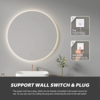 Cermin Kamar Mandi LED Modern Smart Blossom Petal Tanpa Bingkai Anti-kabut Dapat Diredupkan Terpasang di Dinding Backlit CRI Tinggi 90 Desain Bunga