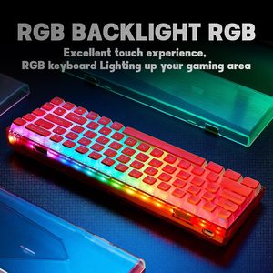 Hexgears box710s Soda cam Ba chế độ kết nối 68-key bàn phím cơ khí RGB <span class=keywords><strong>Backlit</strong></span> trong suốt kecaps - Product Image 3