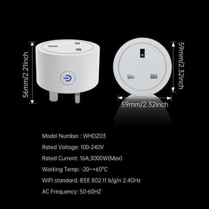 Enchufe Inteligente SIXWGH Matter 16A Tipo G para Reino Unido, Enchufe Wi-Fi Tuya Smart Life con Monitor de Energía, Control por Voz con Alexa, Google <span class=keywords><strong>SmartThings</strong></span> y Control Remoto - Product Image 3