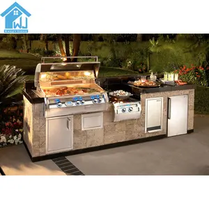 Aangepaste Kleur Buitenkeuken Vrijstaande Rvs Commerciële Keukenkast Barbecue Bbq Gas Grill