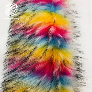 Faux Fur Top Quality Imitation Raccoon Fake Fur Long Pile Acrylic Material Faux Fur For Fur Collar Shoe