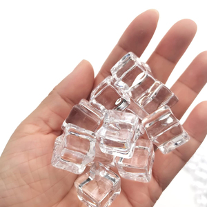 Transparent Square Fake Ice Cubes Reusable <b>Plastic</b> Artificial Ice <b>Blocks</b> for Photography Shop Home Display Decoration - Product Image 3