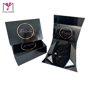 กล่องกระดาษแข็งพิมพ์ลายโลโก้แบบกำหนดเอง พร้อมถุงผ้าซาติน แถบกาว และการ์ดติดผม - Product Image 2