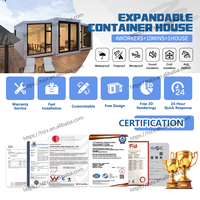 Maison Conteneur Préfabriquée Extensible 20, 30, 40 Pieds en Acier Léger, Villa Modulaire Pliable et Compacte