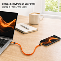 Câble USB PD 100W à Conception Magnétique, Câble Plat Tressé en Alliage d'Aluminium Compatible avec Ordinateur Portable, Moniteur, Téléphone Mobile