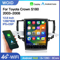 Autoradio stéréo Android 14 STWEI 12,8 pouces, écran Tesla, GPS, lecteur multimédia pour Toyota Crown S180 2003-2008, Carplay