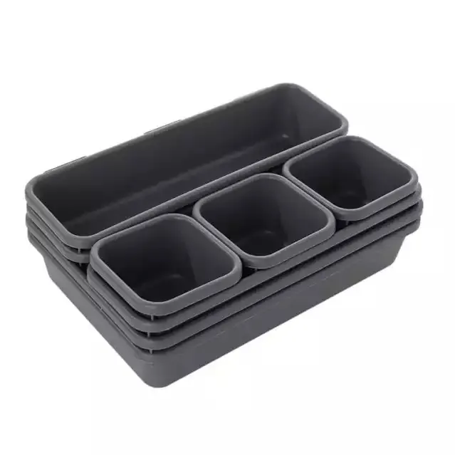 8pcs combo Home Drawer Organizer Box Trays Storage Office Box plastic drawer Interlocking Drawer Organizer