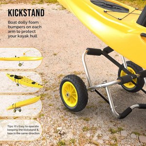 Carrito Plegable de Aluminio <span class=keywords><strong>para</strong></span> <span class=keywords><strong>Kayak</strong></span> con Capacidad <span class=keywords><strong>para</strong></span> 200 Libras, Carretilla <span class=keywords><strong>para</strong></span> Canoa con <span class=keywords><strong>Ruedas</strong></span> sin Aire <span class=keywords><strong>para</strong></span> Accesorios de Pesca, Transporte de Tablas de Paddle y Embarcaciones - Product Image 4