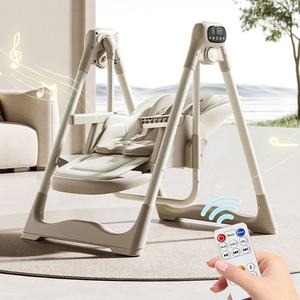 Chaise haute électrique pour bébé au design moderne, <span class=keywords><strong>balancelle</strong></span> portable en plastique pour la maison, idéale pour les repas et le sommeil des enfants - Product Image 2