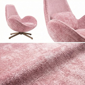 Fauteuil œuf moderne en velours 360 °   Fauteuil d'appoint pivotant en fer forgé pour salon, chambre et hôtel - Product Image 4