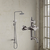 304 acier inoxydable 8 pouces mural pluie bain douche robinet qualité brossé conception Simple salle de bain ensemble